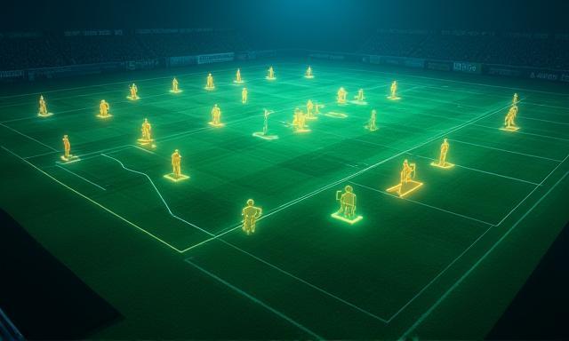 Voetbalveld met tactische lijnen, symboliseert pressing trends in de Eredivisie